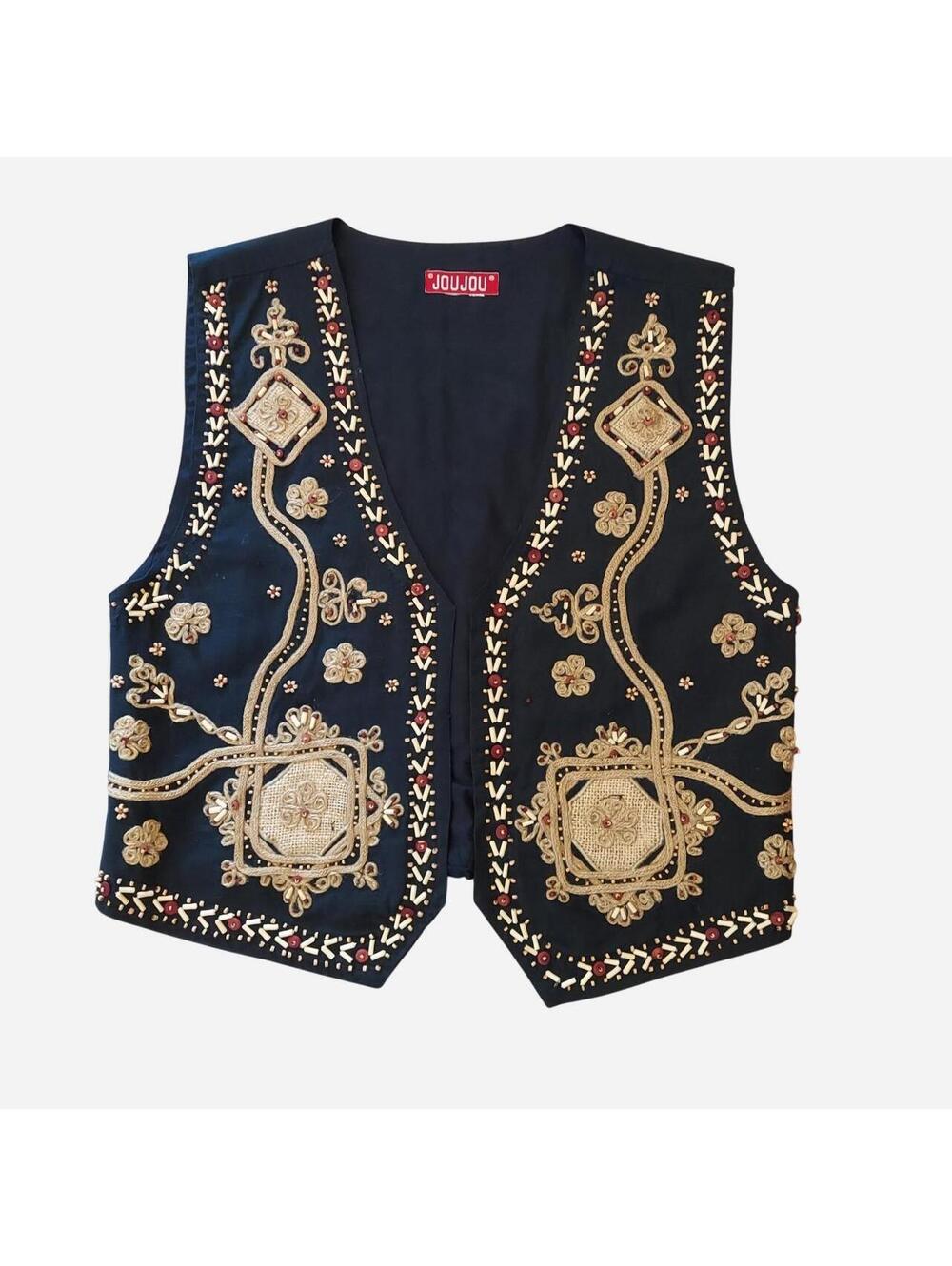 Jou Jou Women's Black and Multi Gilet